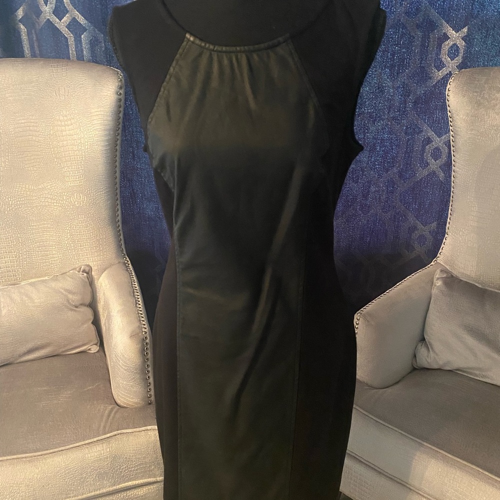 Black knit/faux leather dress size medium